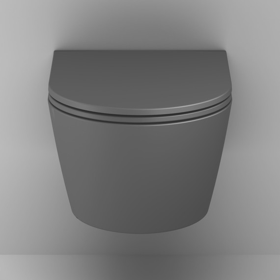 Унитаз подвесной Am.Pm Func FlashClean C8F1701MBSC  с сиденьем микролифт, Цвет производителя: чёрный матовый фото 7