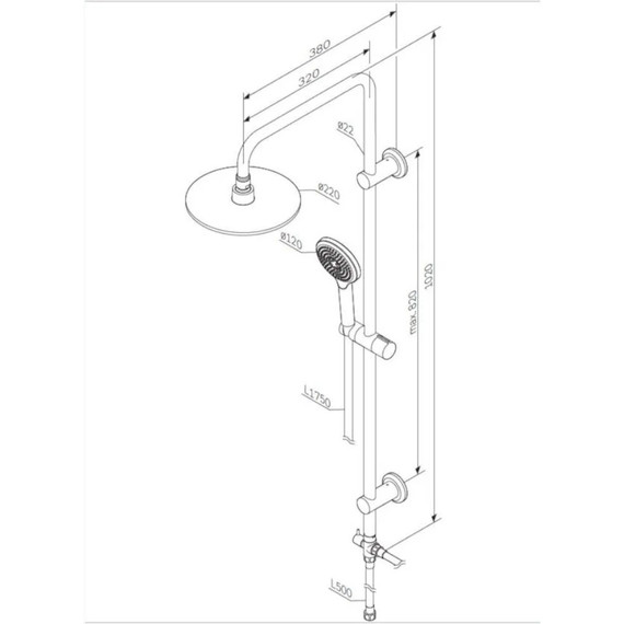 Душевая стойка Am.Pm Crave F079C000 - 4 Душевая стойка Am.Pm Crave F079C000 фото 4