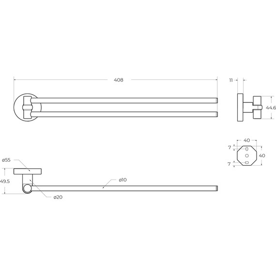 Держатель для полотенца Cezares Relax RELAX-THD-S-01 - 3 Держатель для полотенца Cezares Relax RELAX-THD-S-01 фото 3