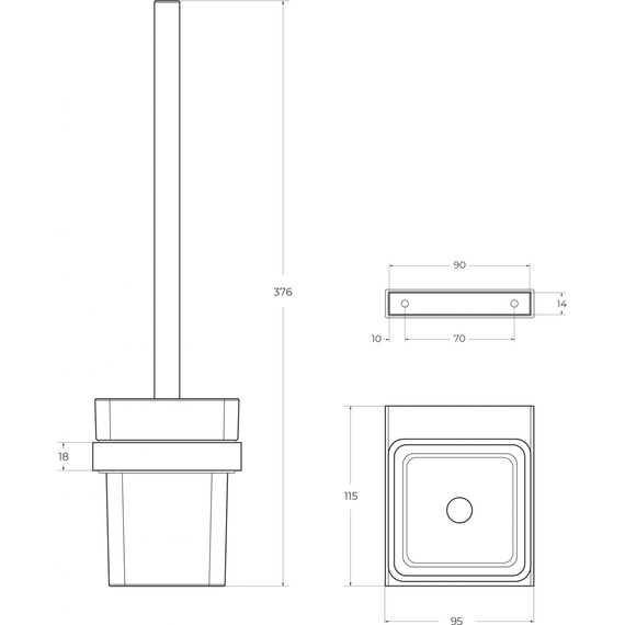 Ёршик для унитаза Cezares Slider SLIDER-TBS-V-GM, цвет оружейная сталь - 3 Ёршик для унитаза Cezares Slider SLIDER-TBS-V-GM, цвет оружейная сталь фото 3