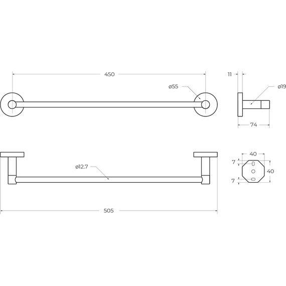 Полотенцедержатель Cezares Relax RELAX-TH-50-NOP, цвет чёрный матовый - 2 Полотенцедержатель Cezares Relax RELAX-TH-50-NOP, цвет чёрный матовый фото 2