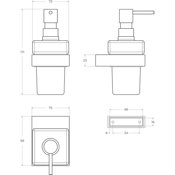 Дозатор для жидкого мыла Cezares Slider SLIDER-SOIS-V-NOP, цвет чёрный матовый фото 2