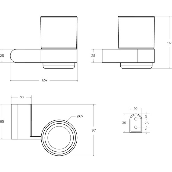 Стакан для зубных щеток Cezares Stylus STYLUS-TUMS-01 фото 2