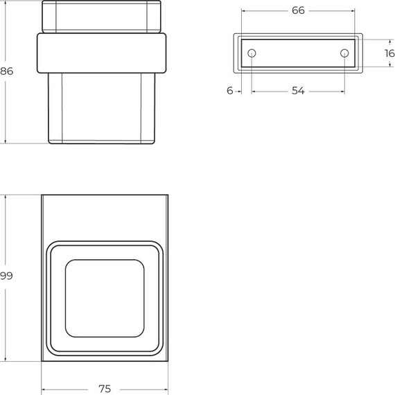 Стакан для зубных щеток Cezares Slider SLIDER-TUMS-01 фото 2