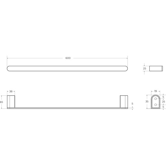 Полотенцедержатель Cezares Stylus STYLUS-TH-60-NOP, цвет чёрный матовый фото 2