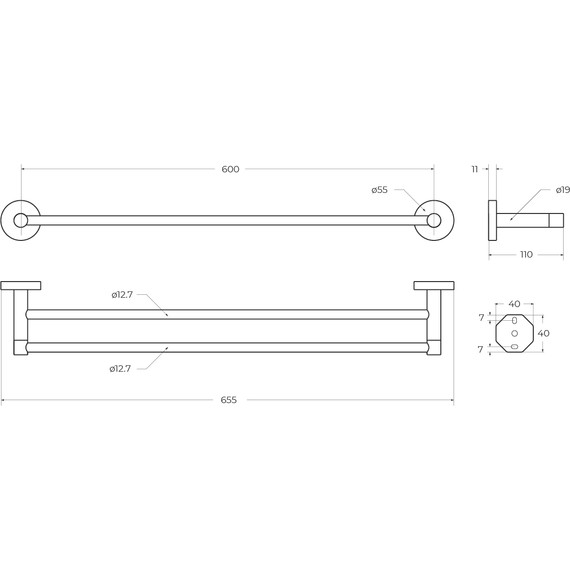 Полотенцедержатель Cezares Relax RELAX-THD-65-IN, цвет сатин - 2 Полотенцедержатель Cezares Relax RELAX-THD-65-IN, цвет сатин фото 2