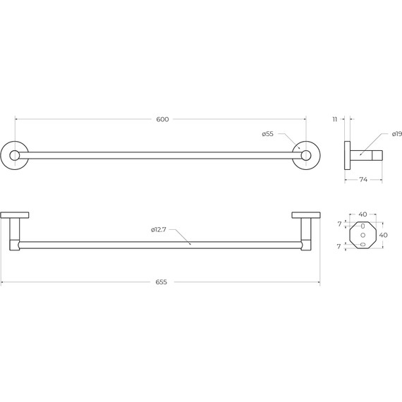 Полотенцедержатель Cezares Relax RELAX-TH-65-NOP, цвет чёрный матовый - 2 Полотенцедержатель Cezares Relax RELAX-TH-65-NOP, цвет чёрный матовый фото 2