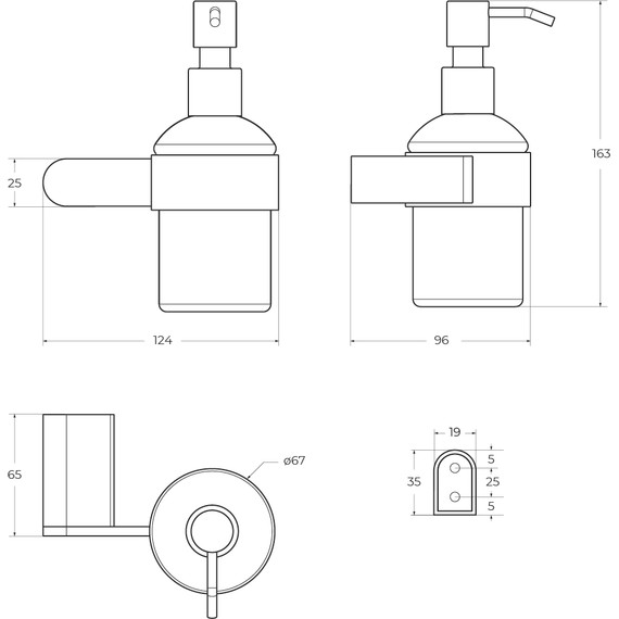 Дозатор для жидкого мыла Cezares Stylus STYLUS-SOIS-V-01 фото 3