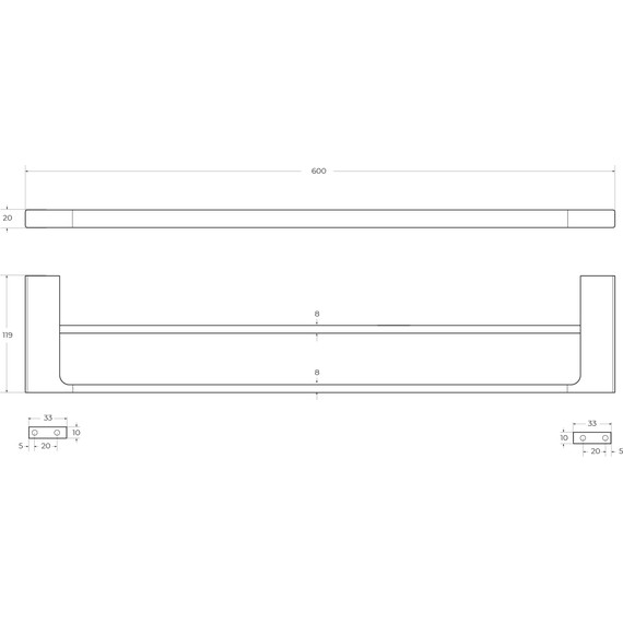 Полотенцедержатель Cezares Slider SLIDER-THD-60-NOP, цвет чёрный матовый - 2 Полотенцедержатель Cezares Slider SLIDER-THD-60-NOP, цвет чёрный матовый фото 2