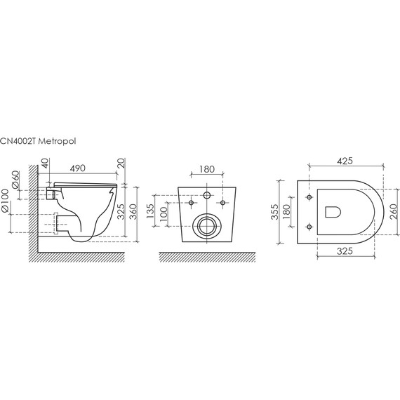 Унитаз подвесной безободковый ceramicanova Metropol CN4002T с тонкой крышкой микролифт фото 14
