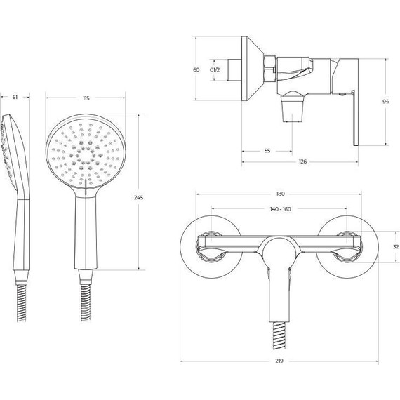 Смеситель для душа BelBagno AURORA-ESDM-CRM фото 8