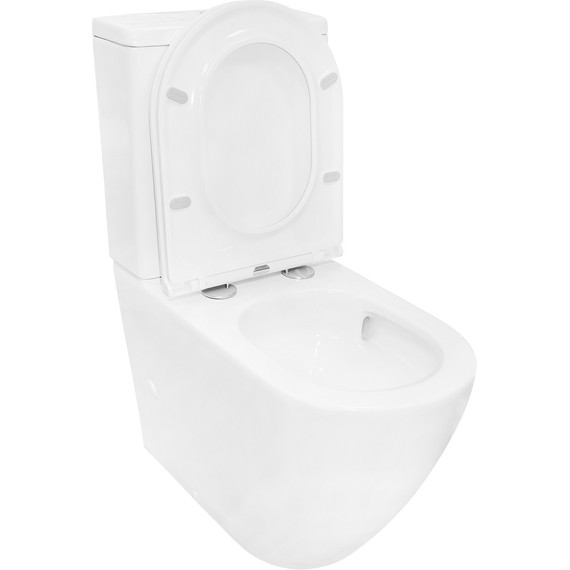 Унитаз-компакт безободковый Azario Grado AZ-2141 UQ1 с крышкой микролифт фото 4