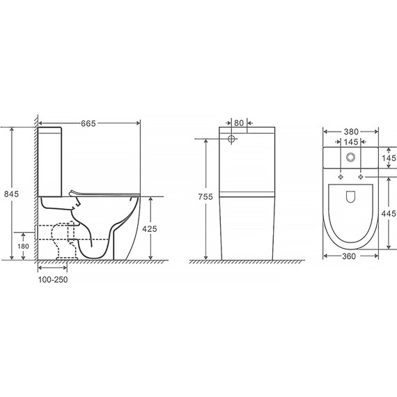 Унитаз-компакт безободковый Azario Grado AZ-2141 UQ1 с крышкой микролифт фото 14