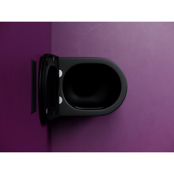 Унитаз подвесной безободковый ceramicanova Ulma CN4006TMB с тонкой крышкой микролифт, чёрный матовый, Цвет производителя: чёрный матовый - 6 Унитаз подвесной безободковый ceramicanova Ulma CN4006TMB с тонкой крышкой микролифт, чёрный матовый, Цвет производителя: чёрный матовый фото 6