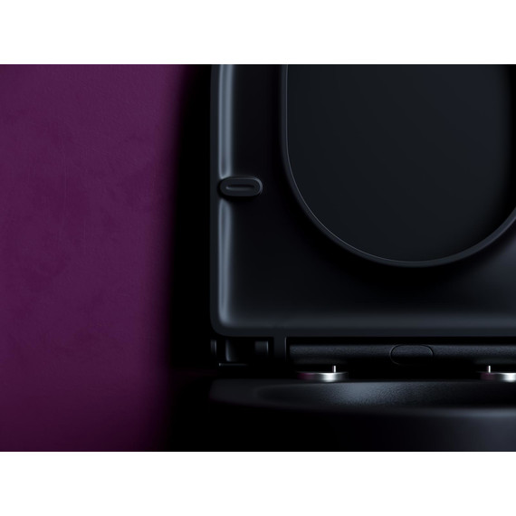 Унитаз подвесной безободковый ceramicanova Ulma CN4006TMB с тонкой крышкой микролифт, чёрный матовый, Цвет производителя: чёрный матовый - 8 Унитаз подвесной безободковый ceramicanova Ulma CN4006TMB с тонкой крышкой микролифт, чёрный матовый, Цвет производителя: чёрный матовый фото 8