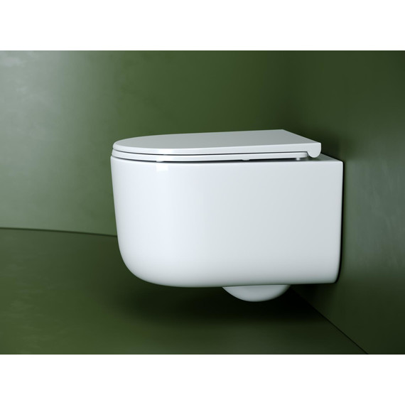 Унитаз подвесной безободковый ceramicanova Ulma CN4006T с тонкой крышкой микролифт, Цвет производителя: белый - 2 Унитаз подвесной безободковый ceramicanova Ulma CN4006T с тонкой крышкой микролифт, Цвет производителя: белый фото 2