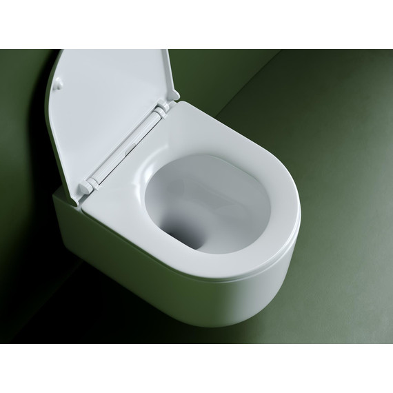 Унитаз подвесной безободковый ceramicanova Ulma CN4006T с тонкой крышкой микролифт, Цвет производителя: белый - 6 Унитаз подвесной безободковый ceramicanova Ulma CN4006T с тонкой крышкой микролифт, Цвет производителя: белый фото 6