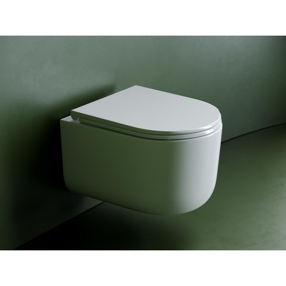 Унитаз подвесной безободковый ceramicanova Ulma CN4006T с тонкой крышкой микролифт, Цвет производителя: белый - 7 Унитаз подвесной безободковый ceramicanova Ulma CN4006T с тонкой крышкой микролифт, Цвет производителя: белый фото 7