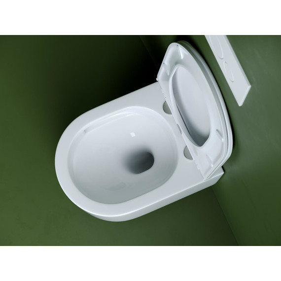 Унитаз подвесной безободковый ceramicanova Ulma CN4006T с тонкой крышкой микролифт, Цвет производителя: белый - 9 Унитаз подвесной безободковый ceramicanova Ulma CN4006T с тонкой крышкой микролифт, Цвет производителя: белый фото 9