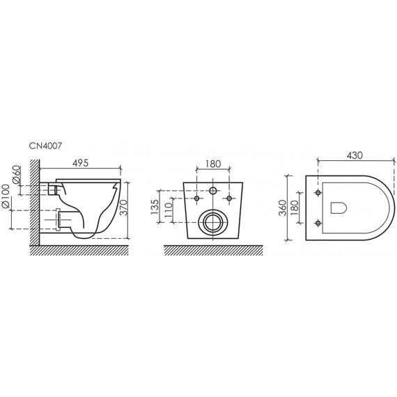 Унитаз подвесной безободковый ceramicanova Up CN4007MB с тонкой крышкой микролифт, чёрный матовый, Цвет производителя: чёрный матовый фото 10
