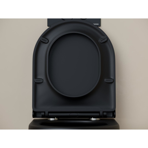 Унитаз подвесной безободковый ceramicanova Up CN4007MB с тонкой крышкой микролифт, чёрный матовый, Цвет производителя: чёрный матовый фото 9