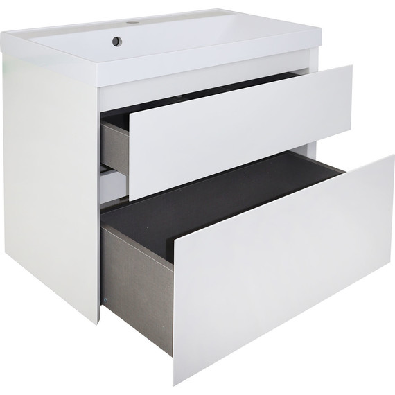 Тумба подвесная с раковиной Azario Velluto 70 см CS00088602, белый матотвый фото 6