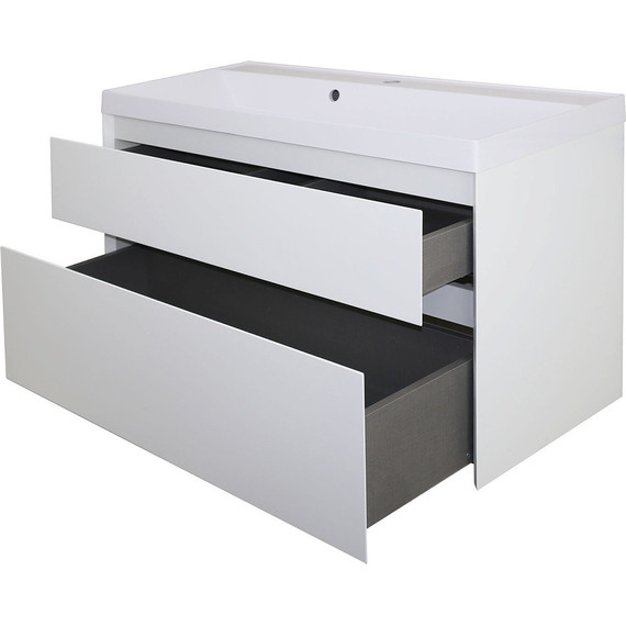 Тумба подвесная с раковиной Azario Velluto 100 см CS00088604, белый матотвый - 6 Тумба подвесная с раковиной Azario Velluto 100 см CS00088604, белый матотвый фото 6