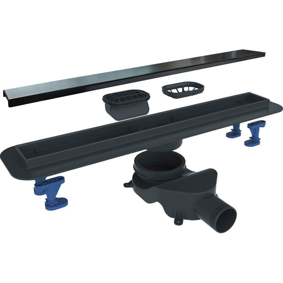 Трап Belbagno Luce 80 см BB-LD-LUCE-80-NERO, черный матовый (под плитку), Цвет производителя: черный матовый, Размер трапа: 750 фото 