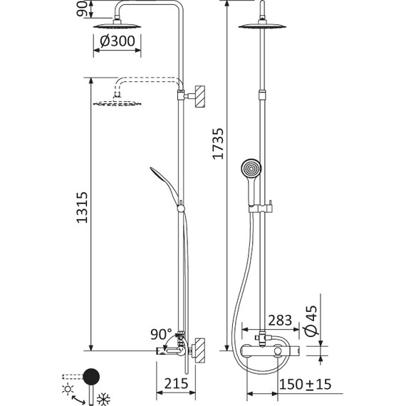 Душевая стойка Cezares LEAF-CVDA-30-L-01 - 7 Душевая стойка Cezares LEAF-CVDA-30-L-01 фото 7