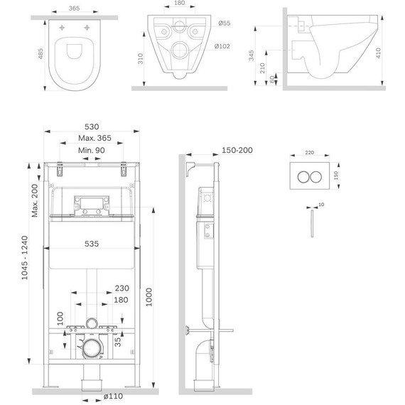 Инсталляция с подвесным унитазом Am.Pm Spirit V2.0 FlashClean IS100138.701700 фото 2