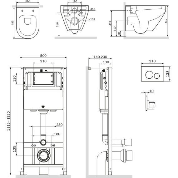 Инсталляция с подвесным унитазом Am.Pm Spirit V2.0 FlashClean IS49038.701700MB - 4 Инсталляция с подвесным унитазом Am.Pm Spirit V2.0 FlashClean IS49038.701700MB фото 4