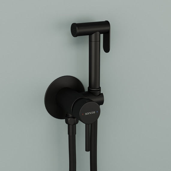 Набор для гигиенического душа Sancos Start SC1001MB, чёрный матовый (скрытая часть) фото 6