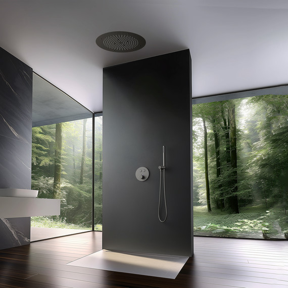 Душевая система для душа с термостатом Timo Saona SX-2370/18SM, чёрное золото (верхний душ 500 мм) - 3 Душевая система для душа с термостатом Timo Saona SX-2370/18SM, чёрное золото (верхний душ 500 мм) фото 3