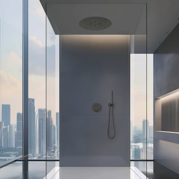 Душевая система для душа с термостатом Timo Saona SX-2370/18SM, чёрное золото (верхний душ 500 мм) - 4 Душевая система для душа с термостатом Timo Saona SX-2370/18SM, чёрное золото (верхний душ 500 мм) фото 4