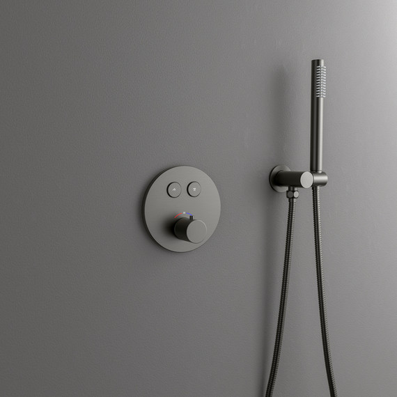 Душевая система для душа с термостатом Timo Saona SX-2370/18SM, чёрное золото (верхний душ 500 мм) - 5 Душевая система для душа с термостатом Timo Saona SX-2370/18SM, чёрное золото (верхний душ 500 мм) фото 5