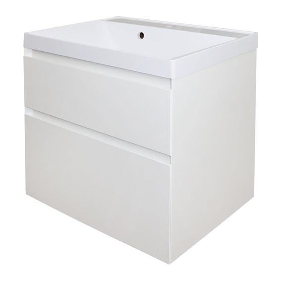 Тумба подвесная с раковиной Azario Velluto 60 см CS00088601, белый матотвый фото 