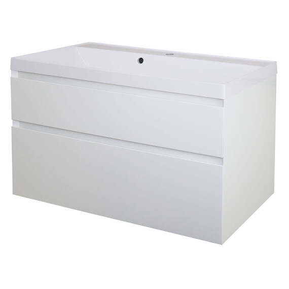 Тумба подвесная с раковиной Azario Velluto 100 см CS00088604, белый матотвый фото 