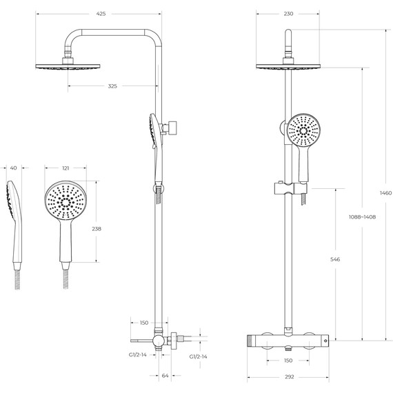 Душевая стойка Cezares RELAX-CD-NOP, чёрный матовый, Цвет производителя: чёрный матовый - 6 Душевая стойка Cezares RELAX-CD-NOP, чёрный матовый, Цвет производителя: чёрный матовый фото 6