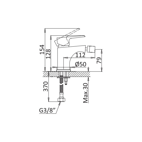 Смеситель для биде Cezares NAUTIC-BS1-NOP, чёрный матовый, Цвет производителя: чёрный матовый фото 2