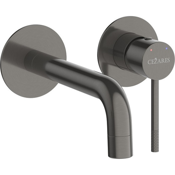 Смеситель для раковины настенный Cezares RELAX-BLI2-1-GM-W0 (со скрытой частью) оружейная сталь, Цвет производителя: оружейная сталь фото 2