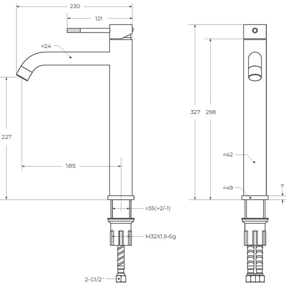 Смеситель для раковины высокий Cezares RELAX-LC1-IN-W0, сатин, Цвет производителя: сатин фото 4