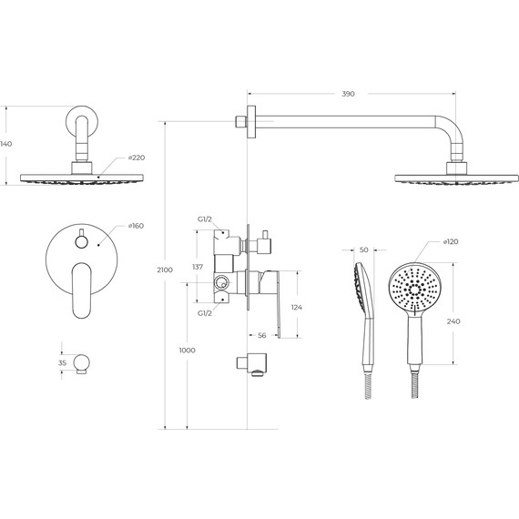 Душевая система для душа Cezares STYLUS-DSET-IN, сатин, Цвет производителя: сатин - 6 Душевая система для душа Cezares STYLUS-DSET-IN, сатин, Цвет производителя: сатин фото 6