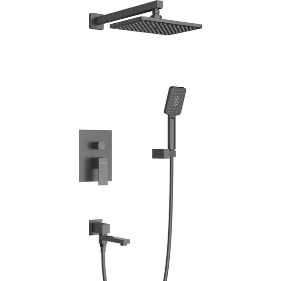 Душевая система для ванны Cezares SLIDER-VDSET-NOP, чёрный матовый, Цвет производителя: чёрный матовый фото 2