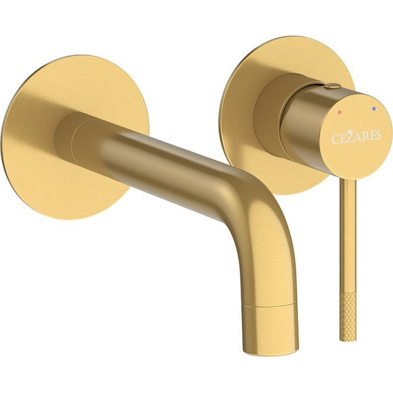 Смеситель для раковины настенный Cezares RELAX-BLI2-1-BORO-W0 (со скрытой частью) брашированное золото, Цвет производителя: брашированное золото фото 2