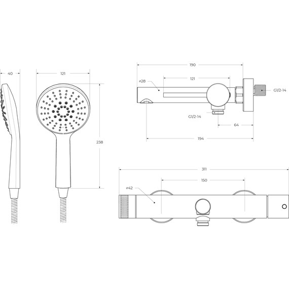 Смеситель для ванны Cezares RELAX-VD-01, Цвет производителя: хром фото 4