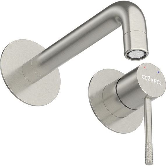 Смеситель для раковины настенный Cezares RELAX-BLI2-1-IN-W0 (со скрытой частью) сатин, Цвет производителя: сатин фото 3