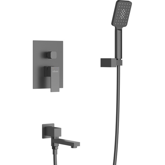 Душевая система для ванны Cezares SLIDER-VDSET-NOP, чёрный матовый, Цвет производителя: чёрный матовый фото 4