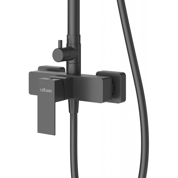 Душевая стойка Cezares SLIDER-CD-NOP, чёрный матовый, Цвет производителя: чёрный матовый фото 3