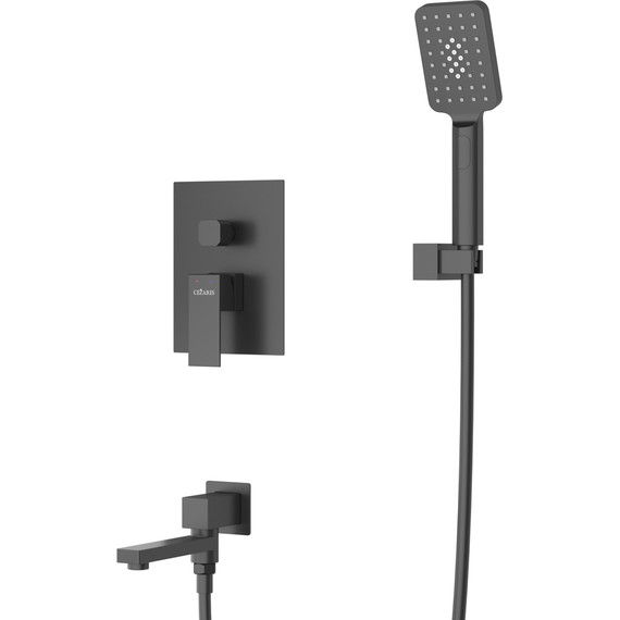 Душевая система для ванны Cezares SLIDER-VDSET-NOP, чёрный матовый, Цвет производителя: чёрный матовый фото 3