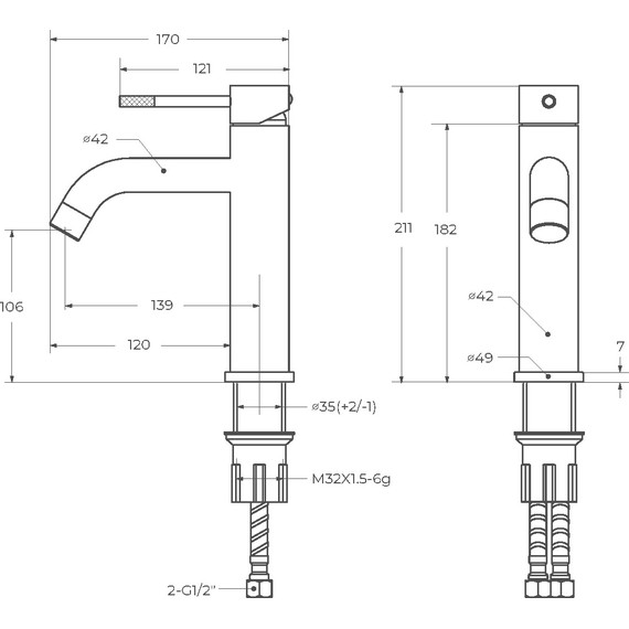Смеситель для раковины Cezares RELAX-LS1-GM, оружейная сталь, Цвет производителя: оружейная сталь фото 4